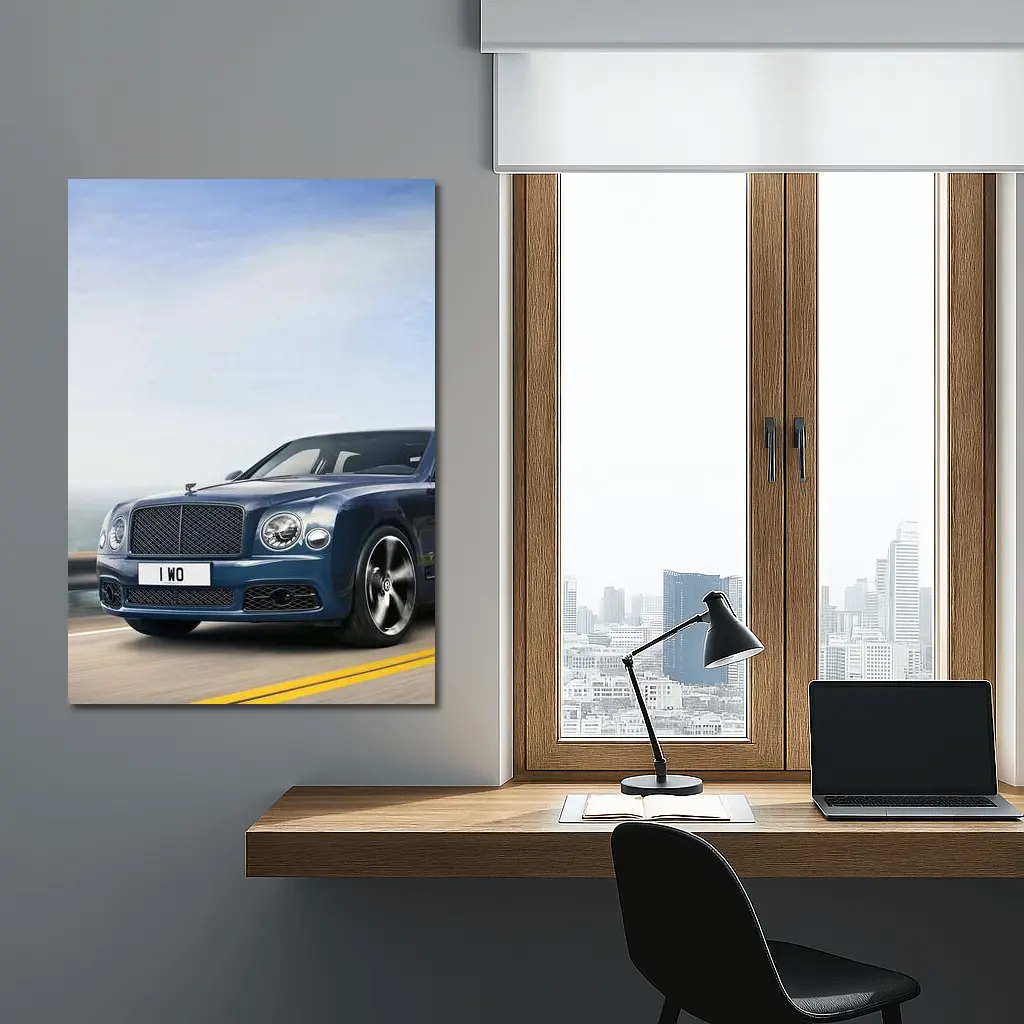 Bentley Mulsanne Blue Driving Coastal Road – Wall Art