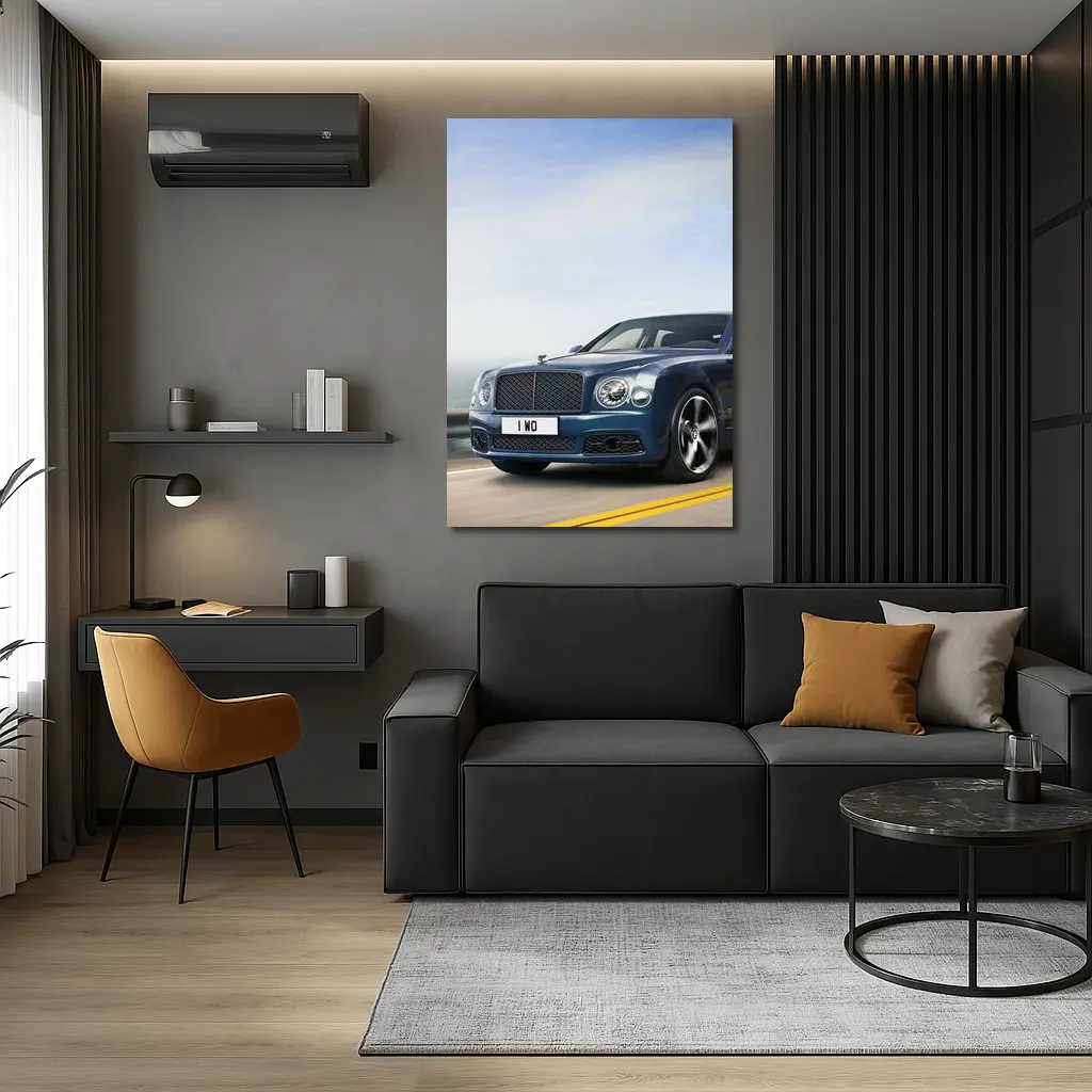 Bentley Mulsanne Blue Driving Coastal Road – Wall Art