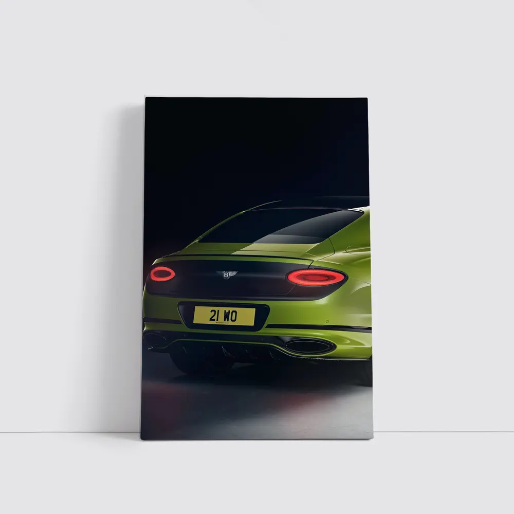 Bentley Continental GT Lime Green Dark Background – Wall Art