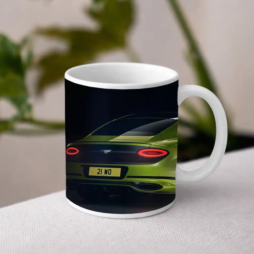 Bentley Continental GT Lime Green Dark Background – Mugs