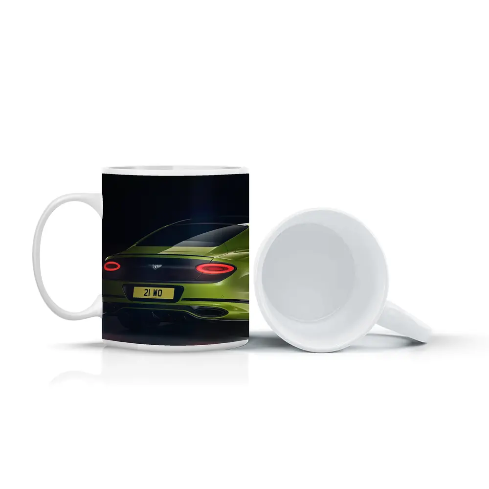 Bentley Continental GT Lime Green Dark Background – Mugs