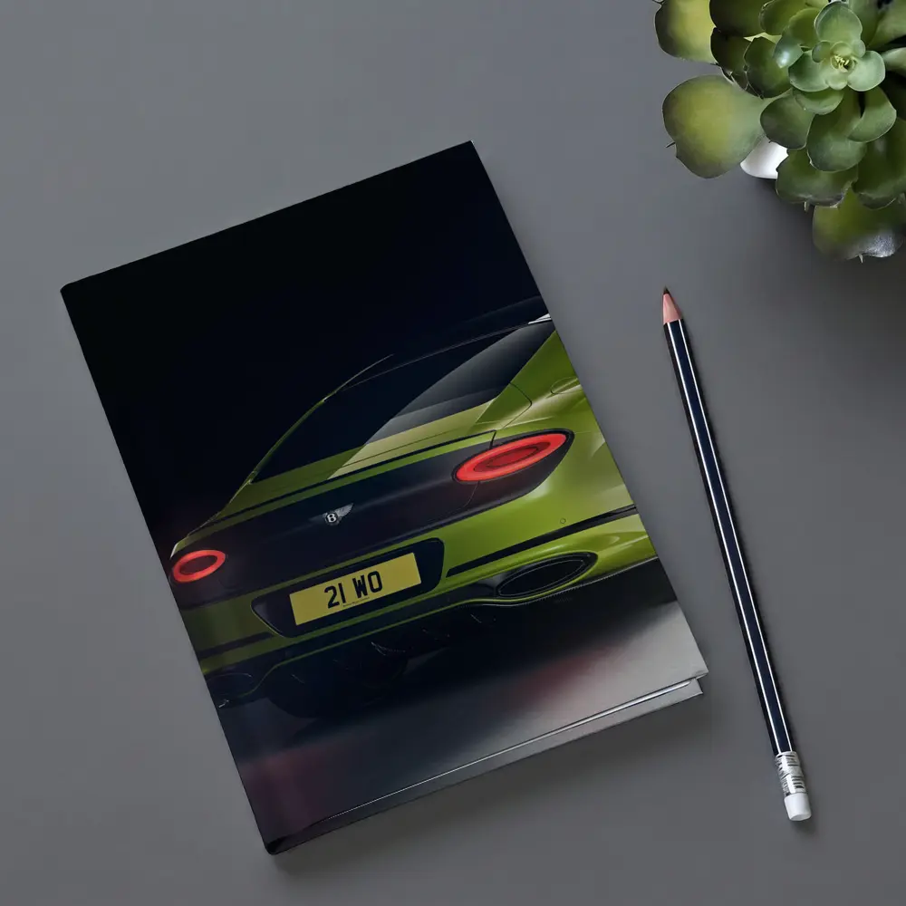 Bentley Continental GT Lime Green Dark Background – Notebooks