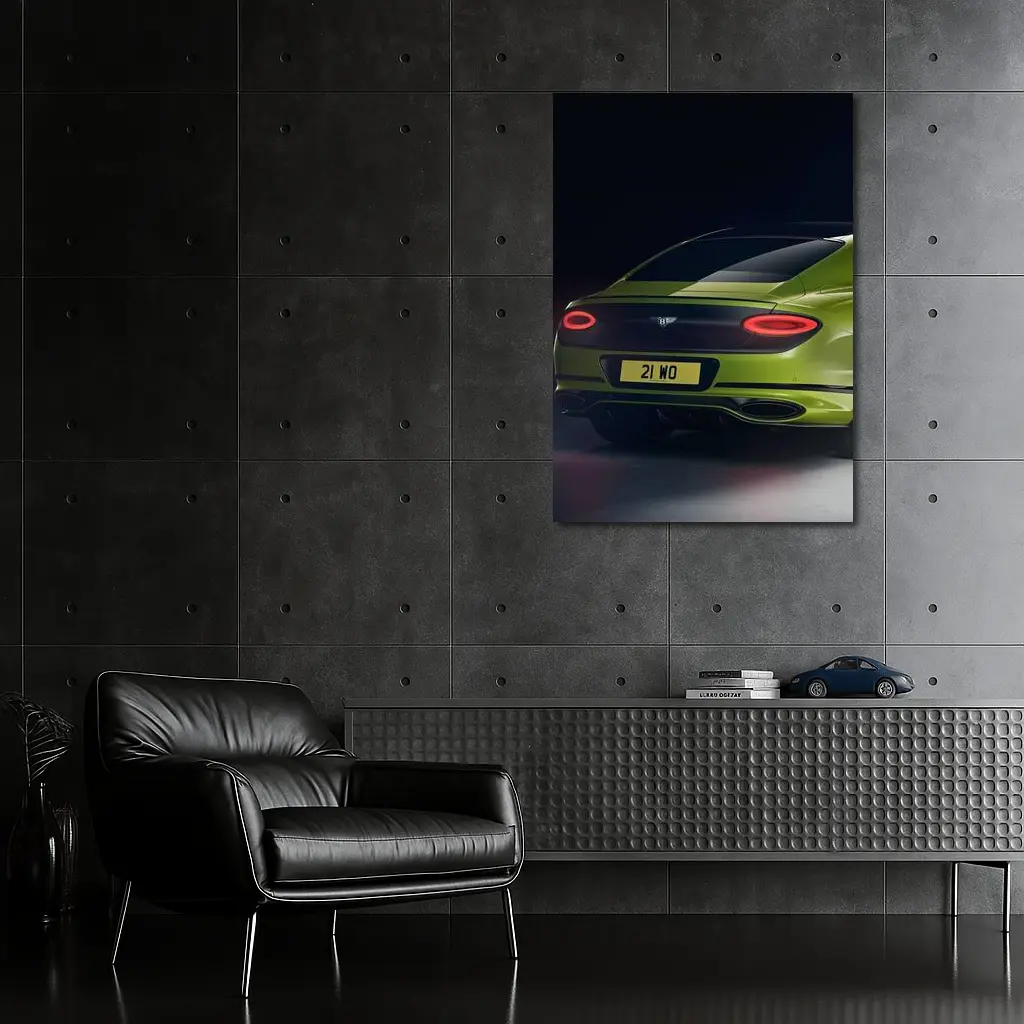 Bentley Continental GT Lime Green Dark Background – Wall Art