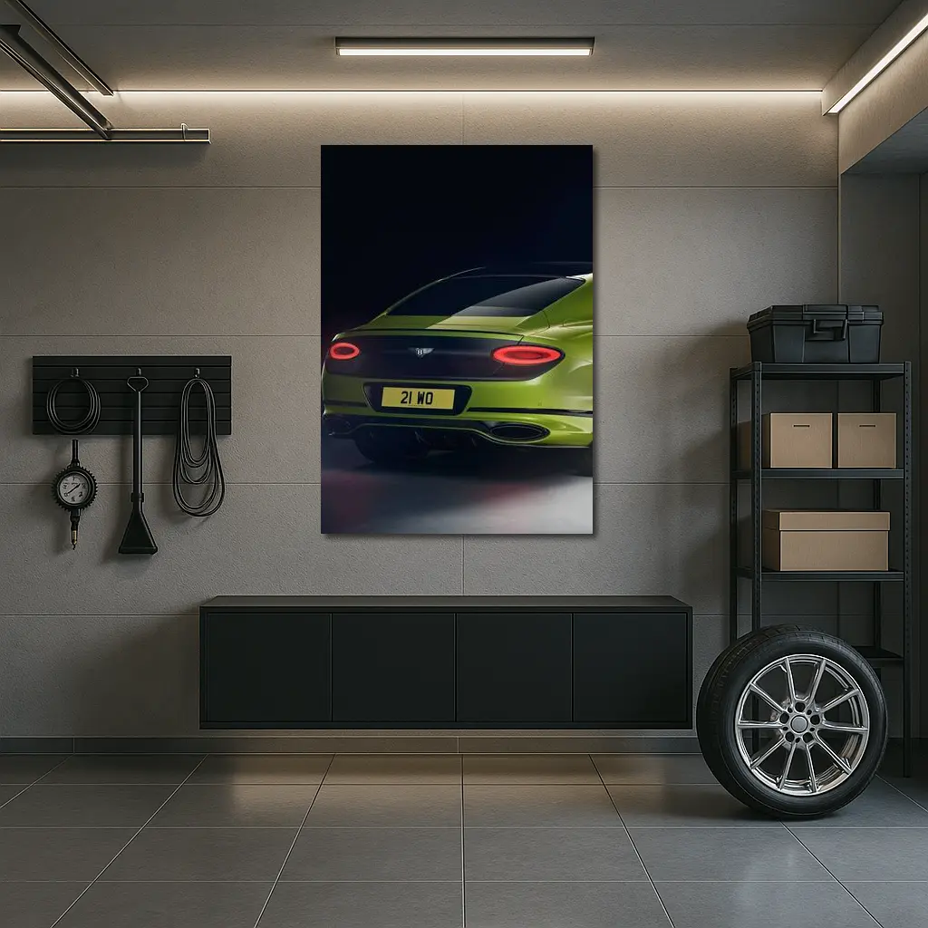 Bentley Continental GT Lime Green Dark Background – Wall Art