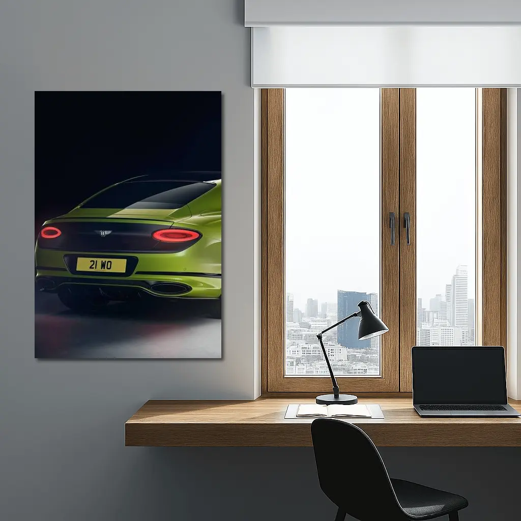 Bentley Continental GT Lime Green Dark Background – Wall Art