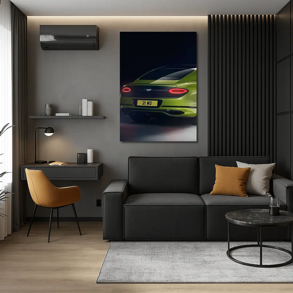 Bentley Continental GT Lime Green Dark Background – Wall Art