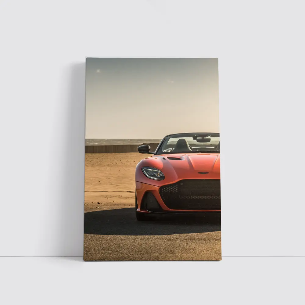 Aston Martin DBS Superleggera Orange Beach Front – Wall Art