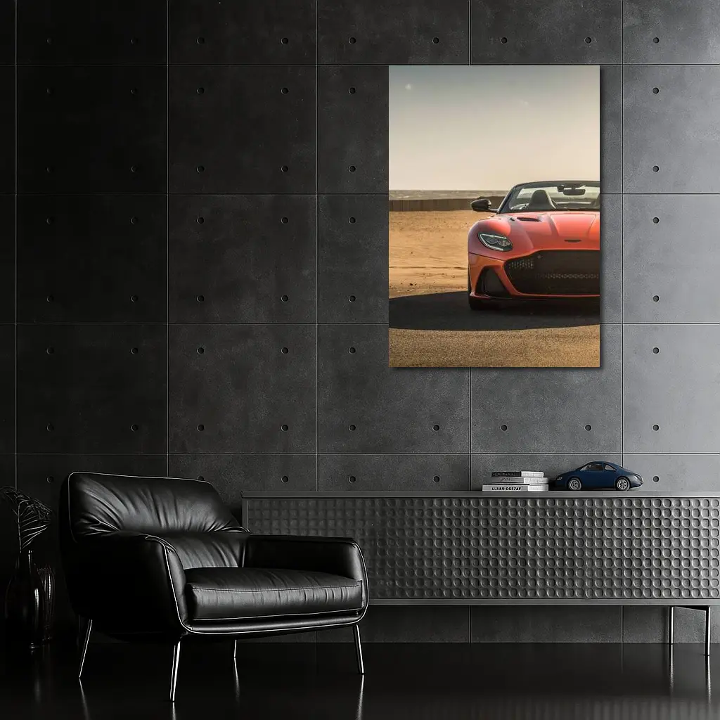 Aston Martin DBS Superleggera Orange Beach Front – Wall Art