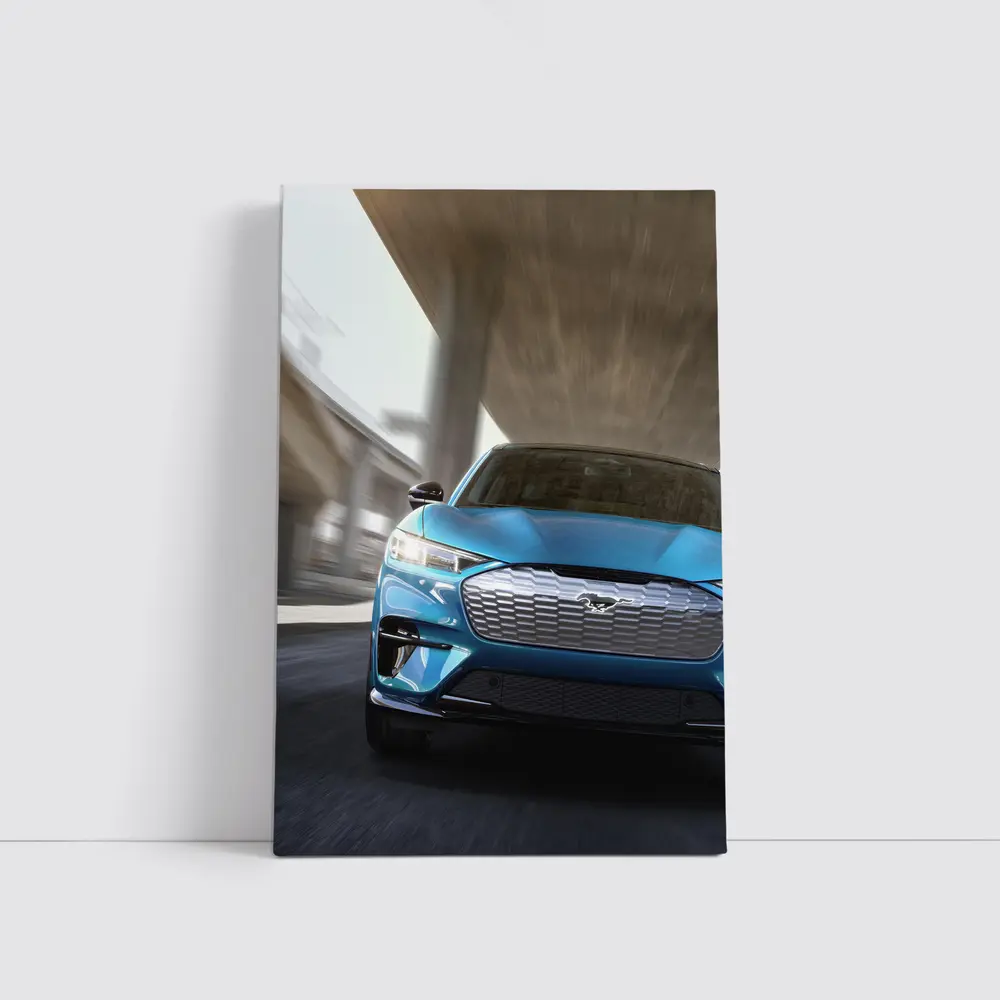 Ford Mustang Mach E Blue Urban Drive – Wall Art