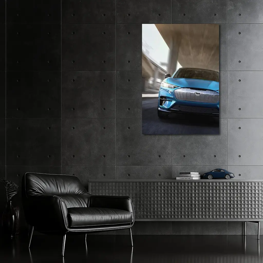 Ford Mustang Mach E Blue Urban Drive – Wall Art