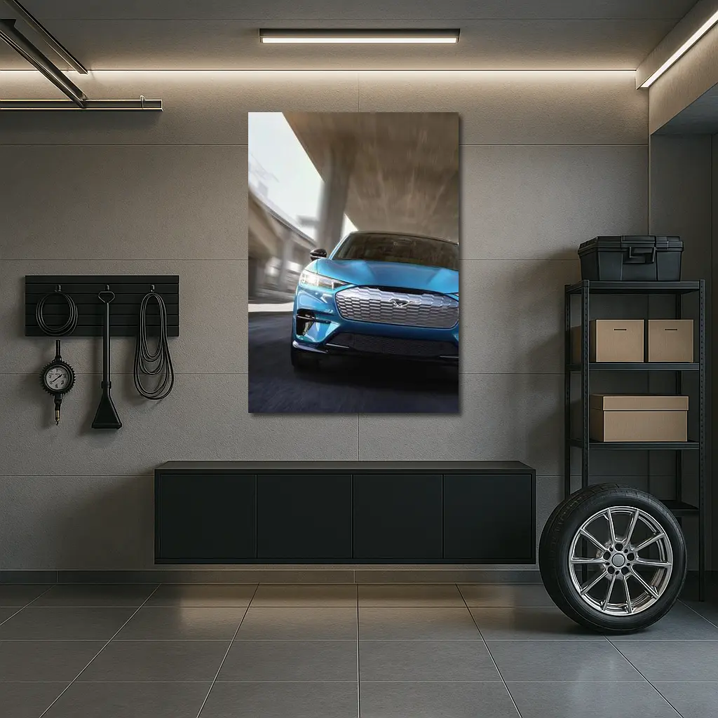 Ford Mustang Mach E Blue Urban Drive – Wall Art