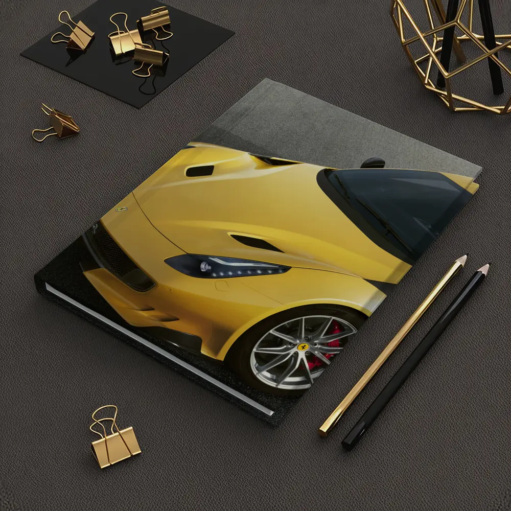 Yellow Ferrari F12tdf On Gray Track – Notebooks