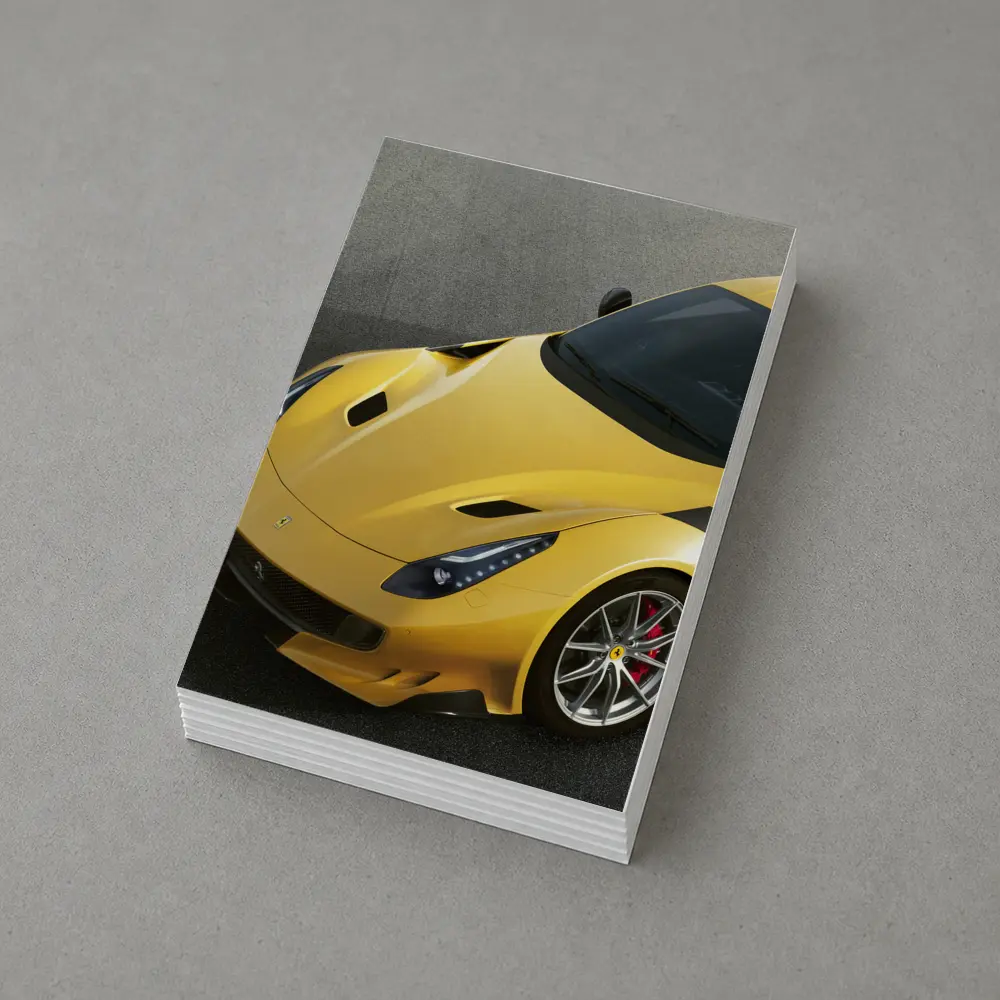 Yellow Ferrari F12tdf On Gray Track – Postcards