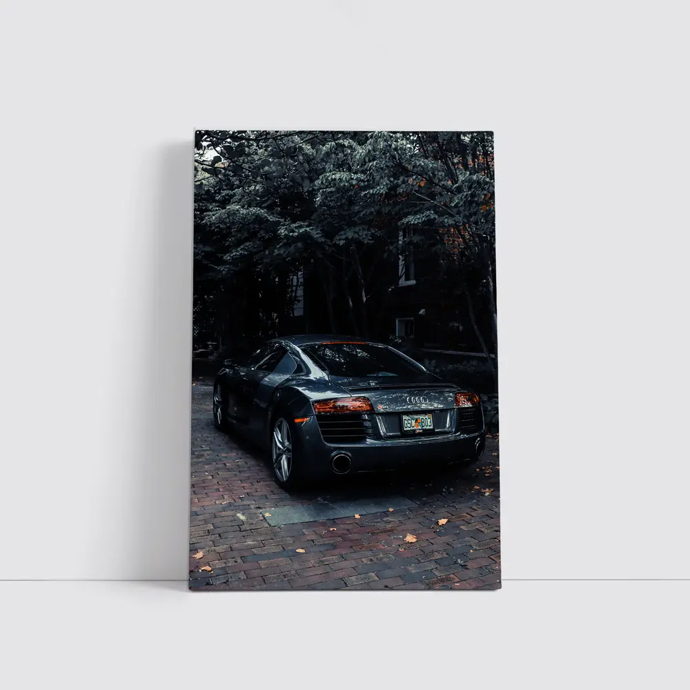 Audi R8 Parked on Brick Street Trees – Wall Art