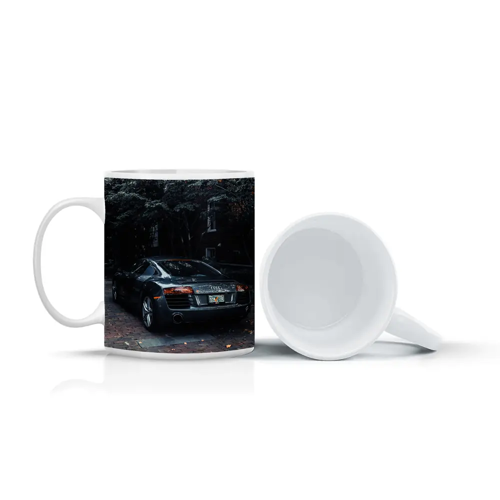 Audi R8 Parked on Brick Street Trees – Mugs