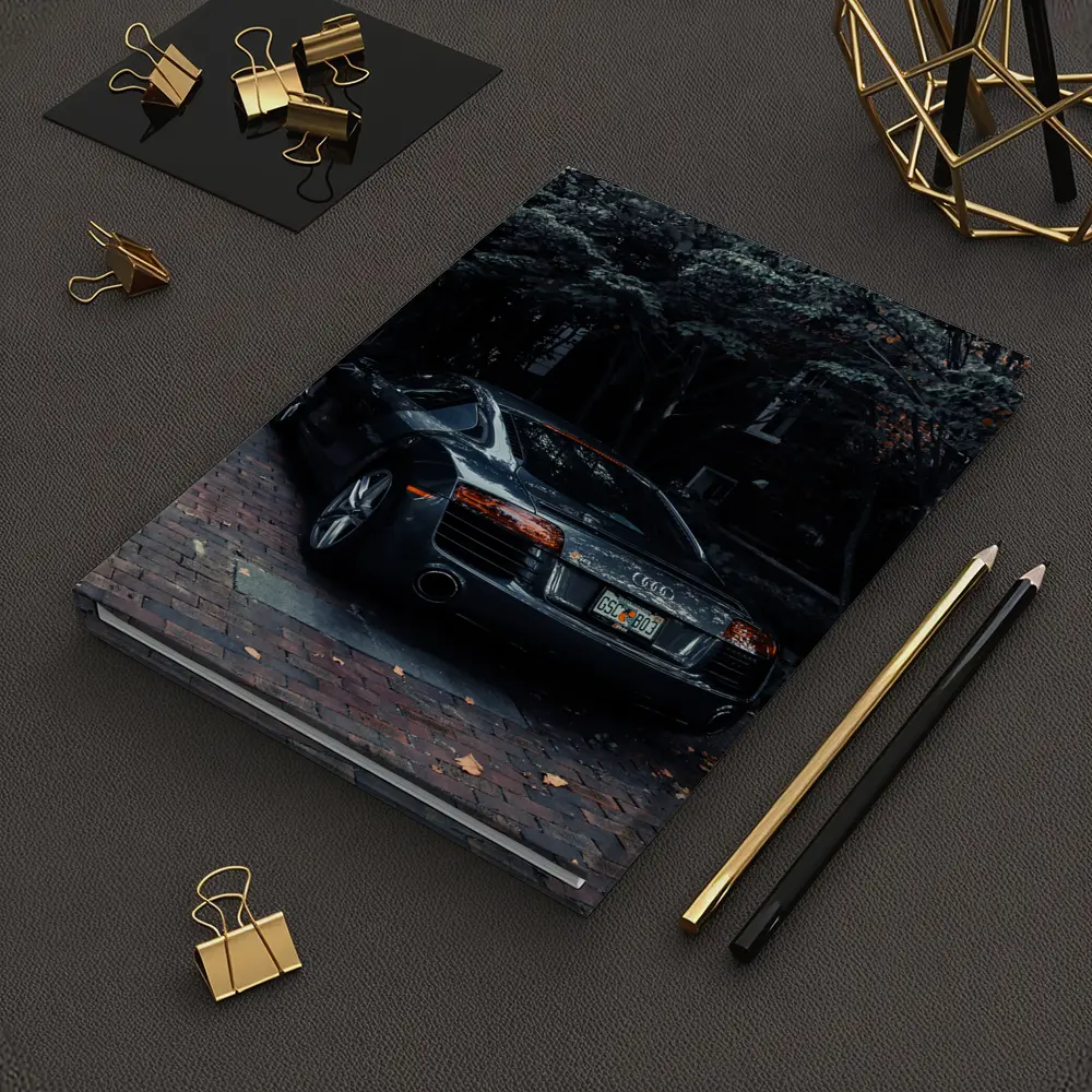Audi R8 Parked on Brick Street Trees – Notebooks