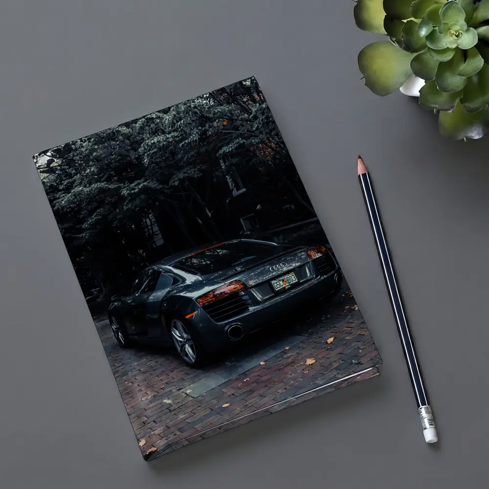Audi R8 Parked on Brick Street Trees – Notebooks