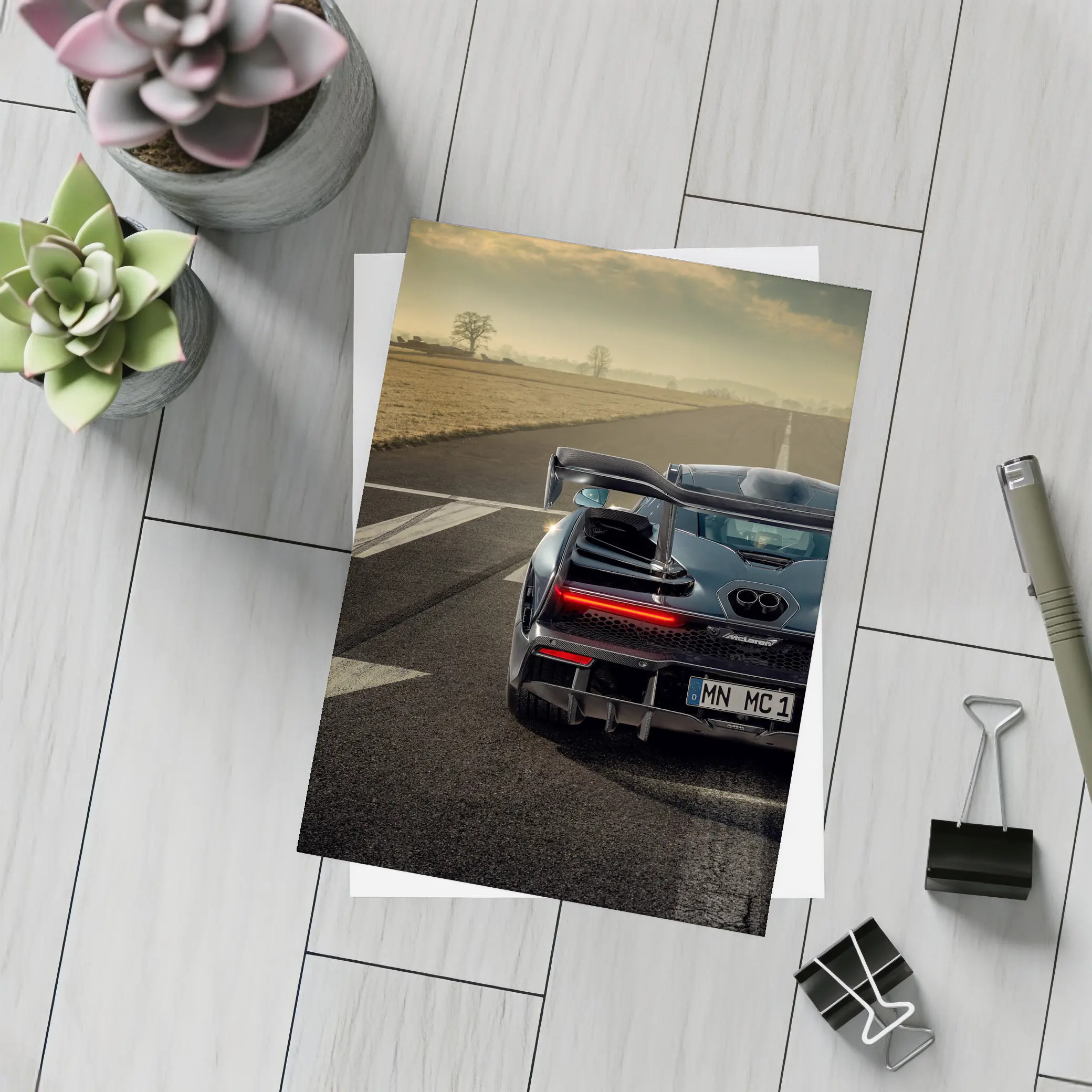 McLaren Senna Rear View on Track – Postcards