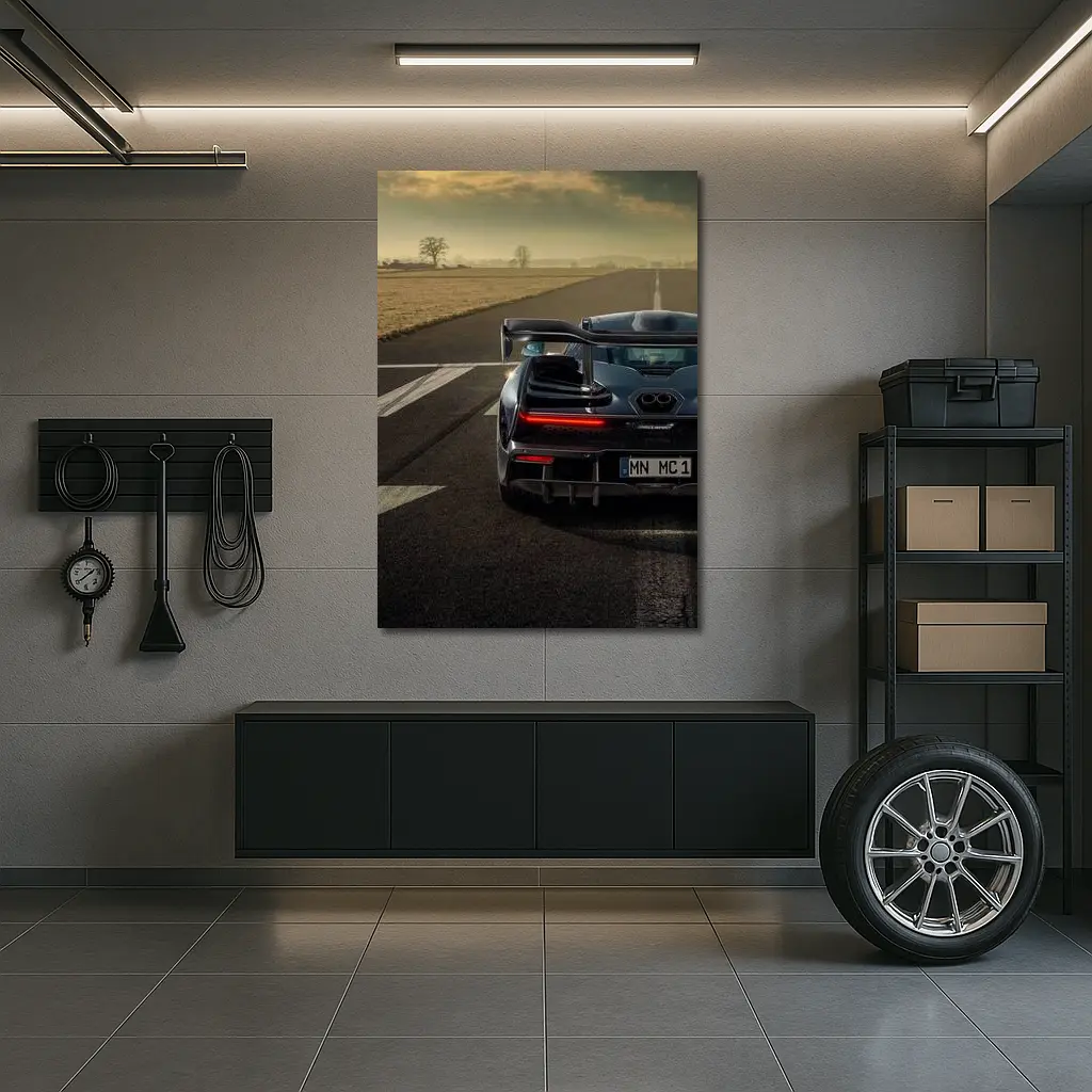 McLaren Senna Rear View on Track – Wall Art