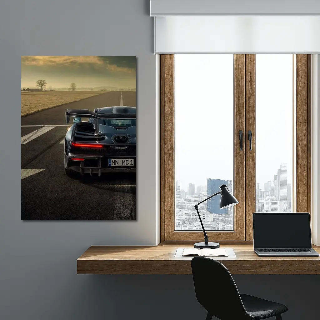 McLaren Senna Rear View on Track – Wall Art