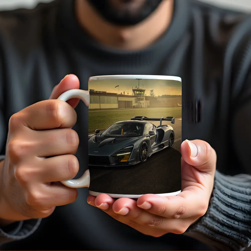 McLaren Senna Gray Supercar On Race Track – Mugs