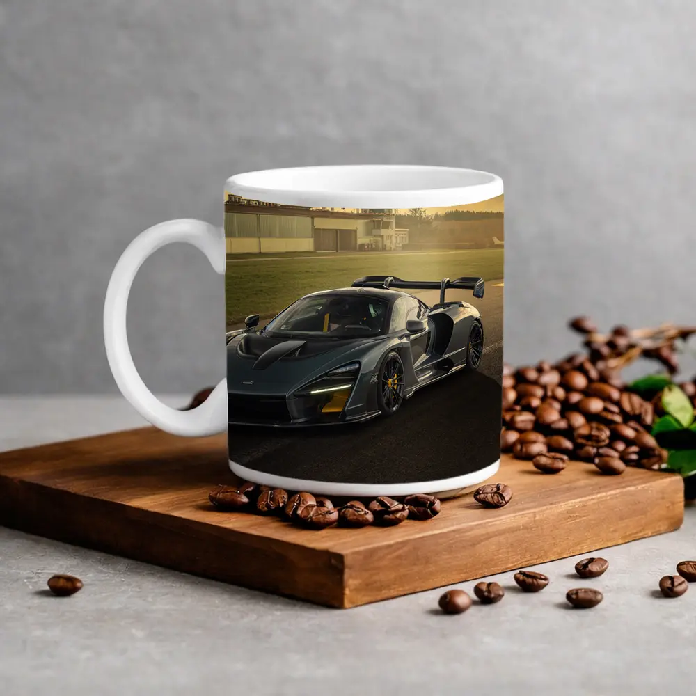 McLaren Senna Gray Supercar On Race Track – Mugs