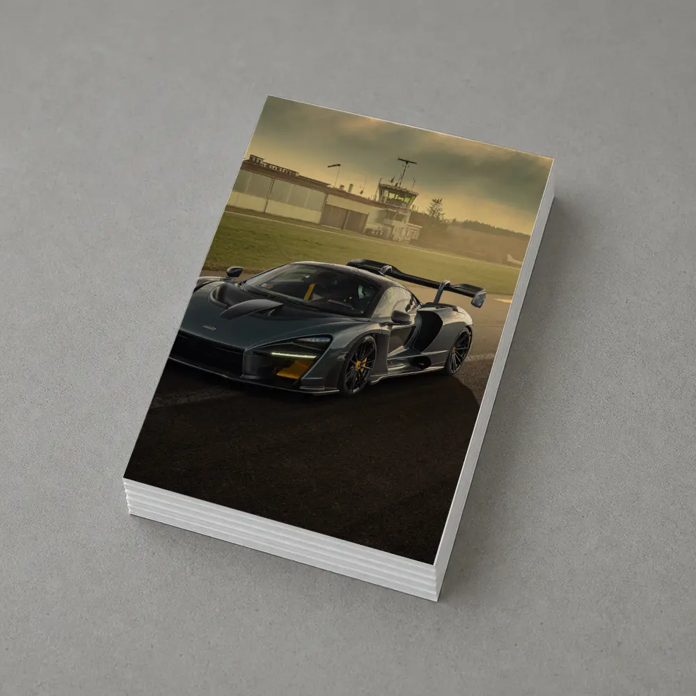 McLaren Senna Gray Supercar On Race Track – Postcards