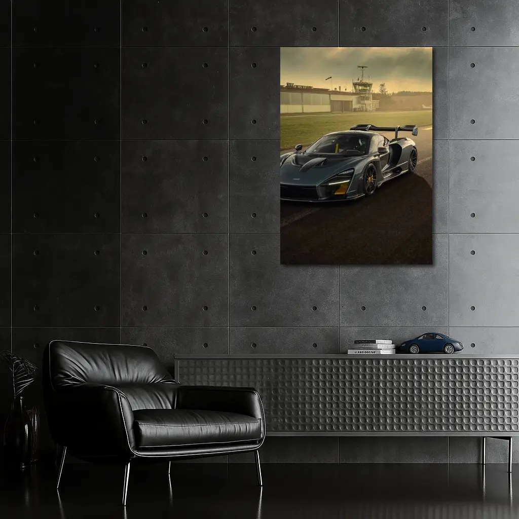 McLaren Senna Gray Supercar On Race Track – Wall Art