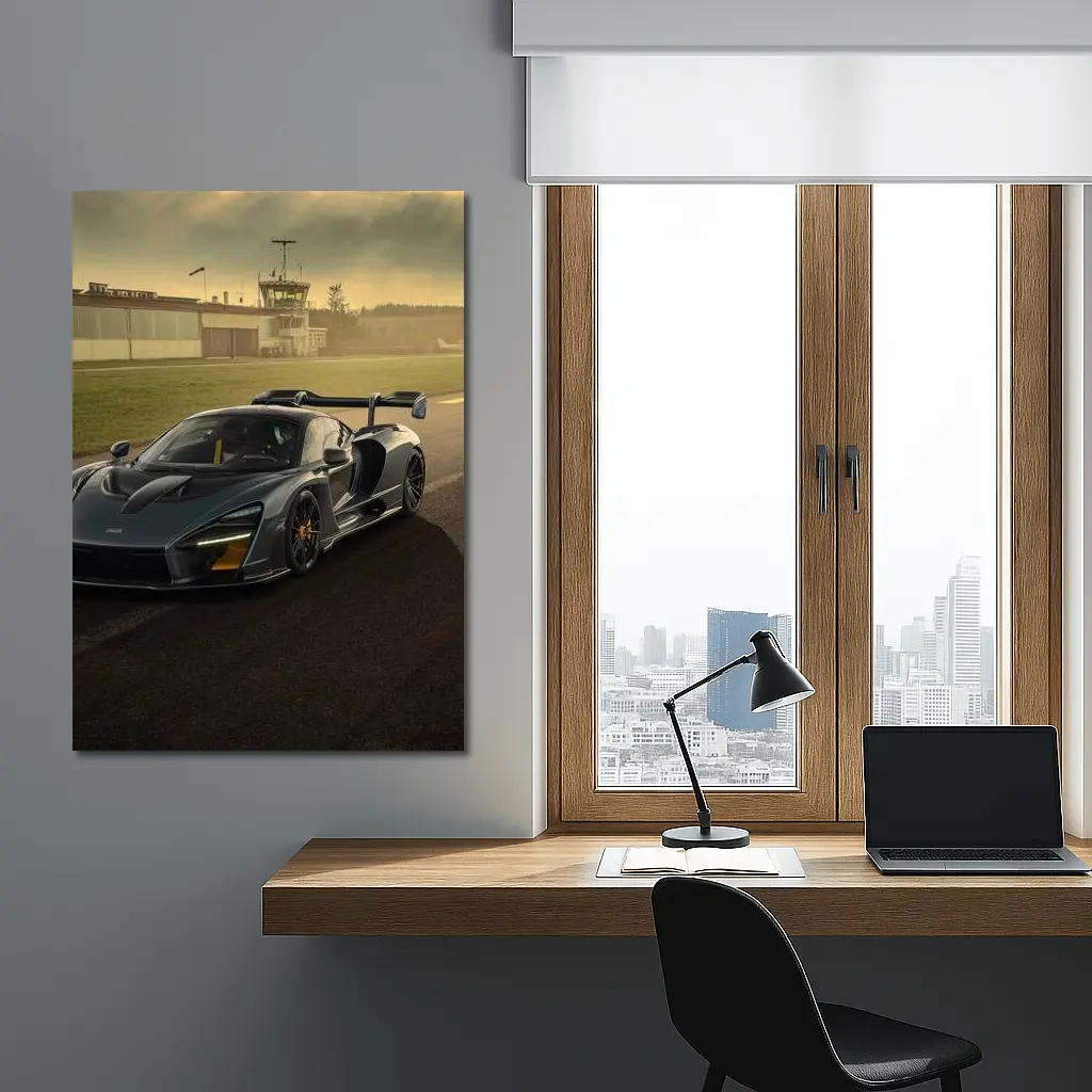 McLaren Senna Gray Supercar On Race Track – Wall Art