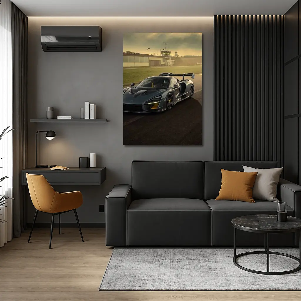 McLaren Senna Gray Supercar On Race Track – Wall Art