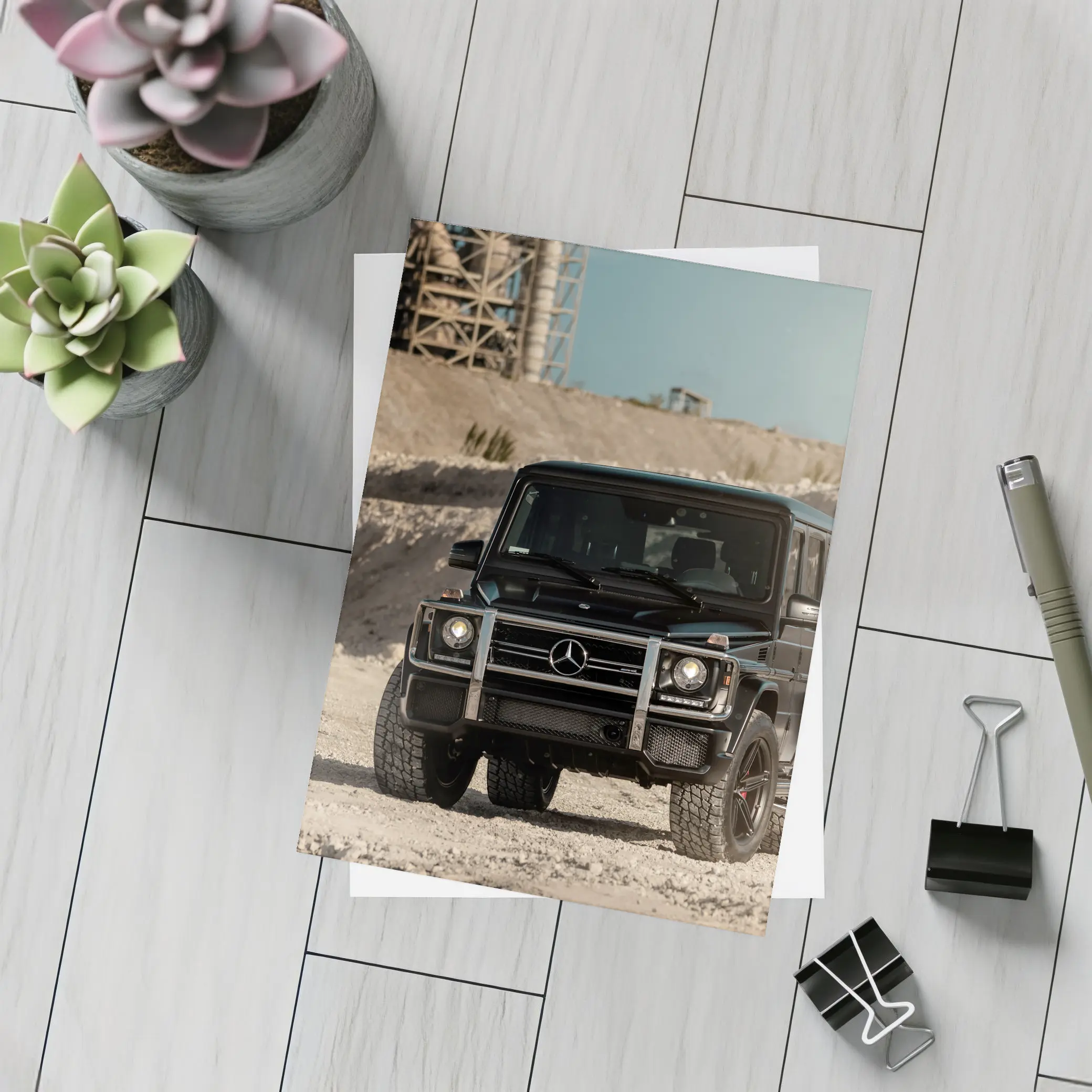 Mercedes G Class Black Off Road Quarry – Postcards