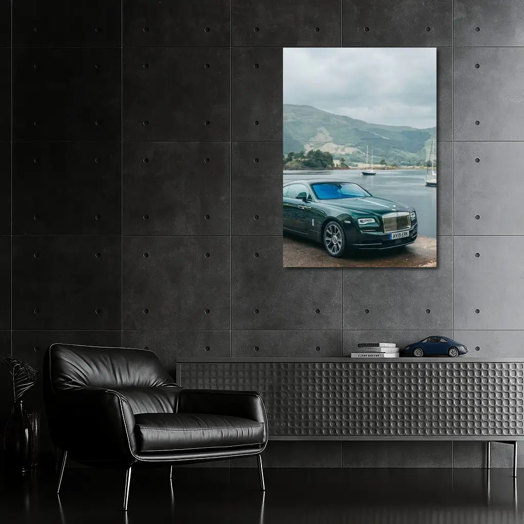 Rolls-Royce Wraith Green Scottish Highland Lake – Wall Art