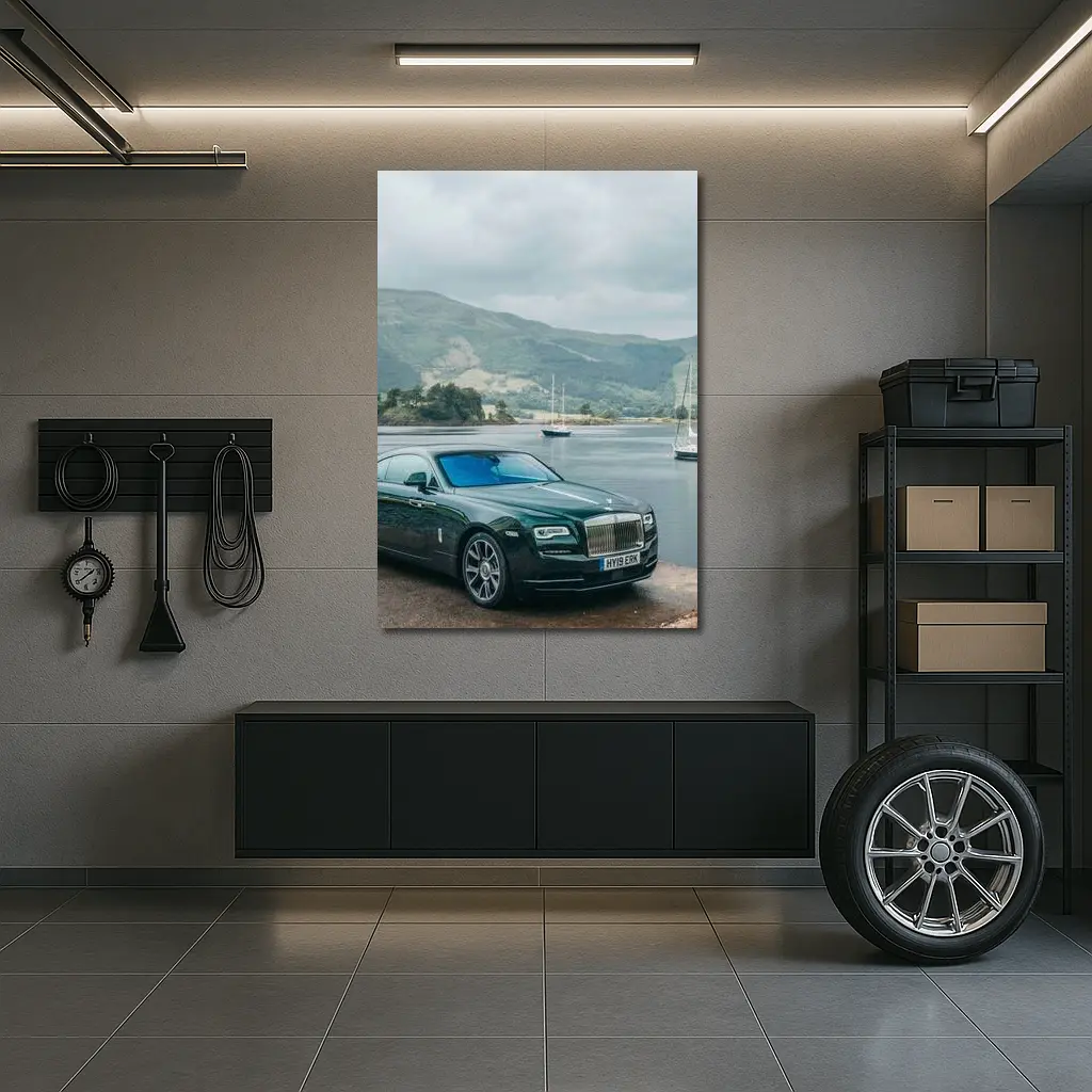 Rolls-Royce Wraith Green Scottish Highland Lake – Wall Art