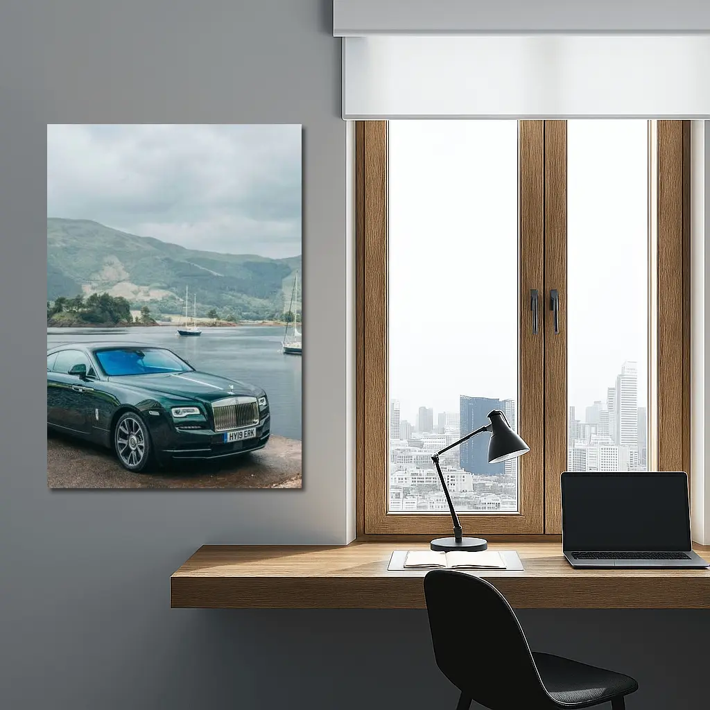 Rolls-Royce Wraith Green Scottish Highland Lake – Wall Art