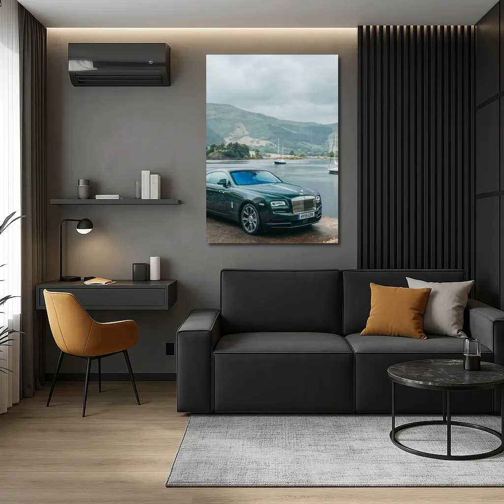 Rolls-Royce Wraith Green Scottish Highland Lake – Wall Art