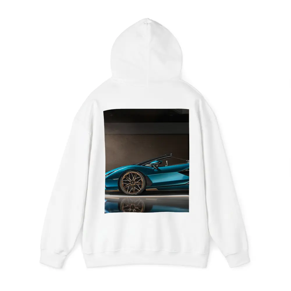 Lamborghini Sian Roadster Blue Garage Shot – Hoodies