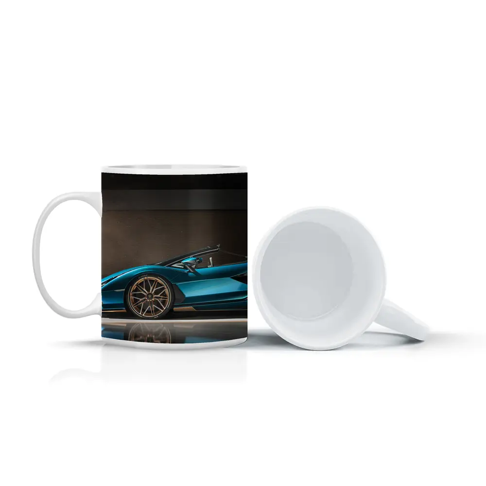 Lamborghini Sian Roadster Blue Garage Shot – Mugs