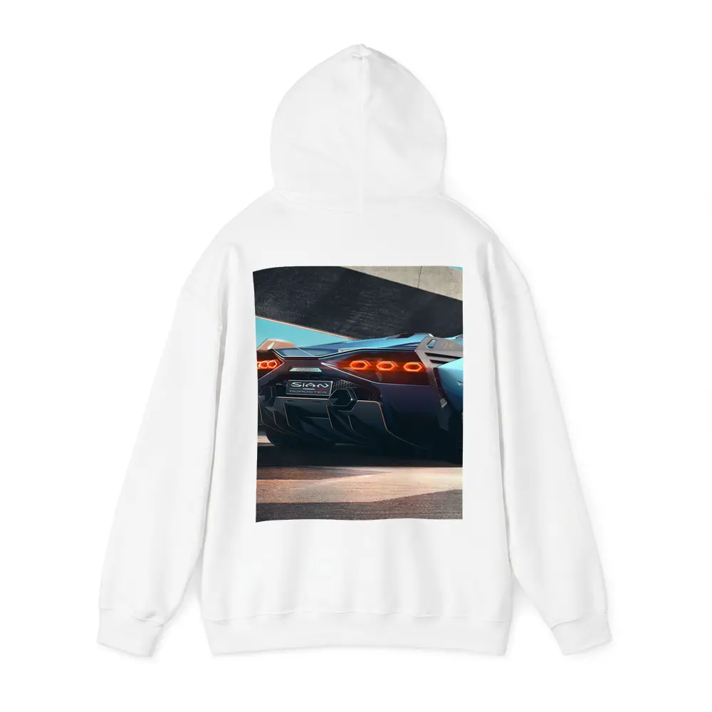 Lamborghini Sian Roadster Rear View Blue – Hoodies