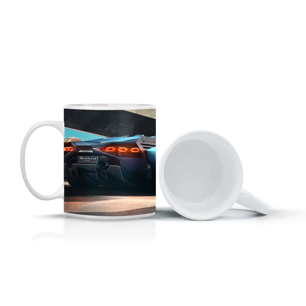 Lamborghini Sian Roadster Rear View Blue – Mugs