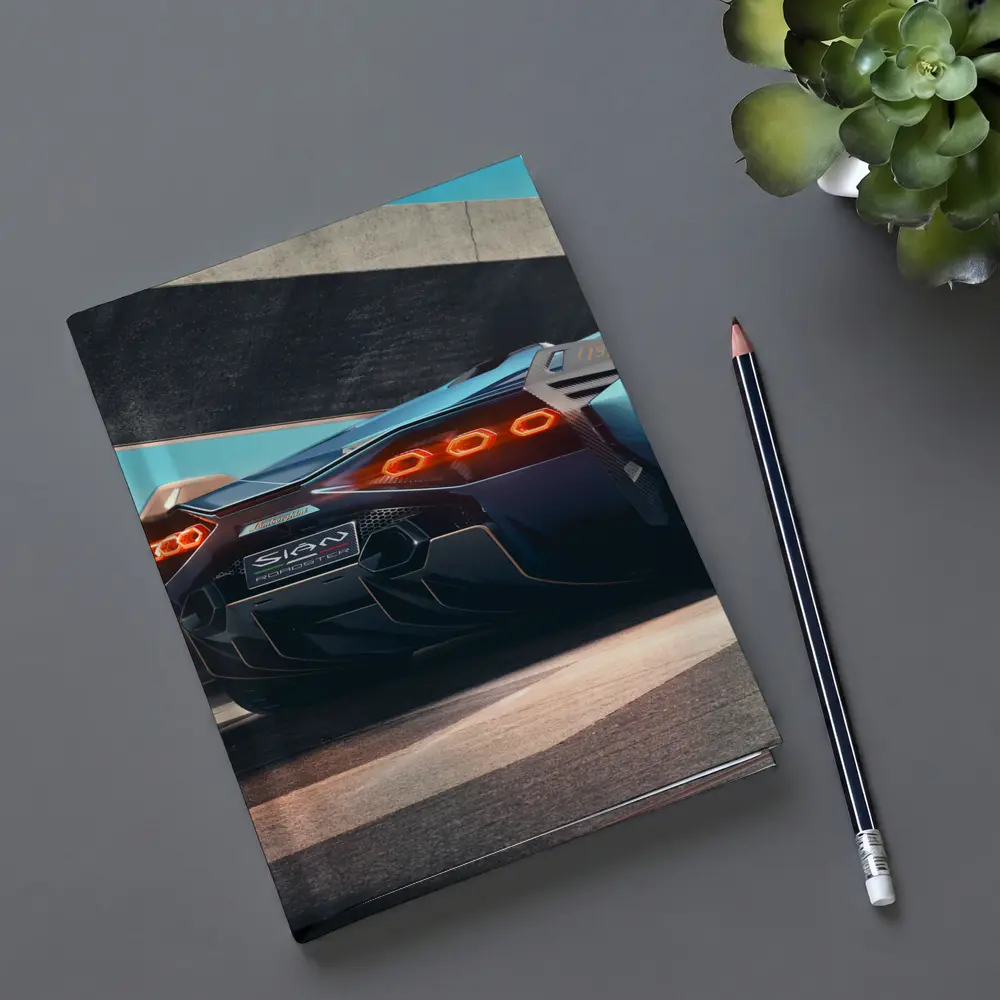 Lamborghini Sian Roadster Rear View Blue – Notebooks