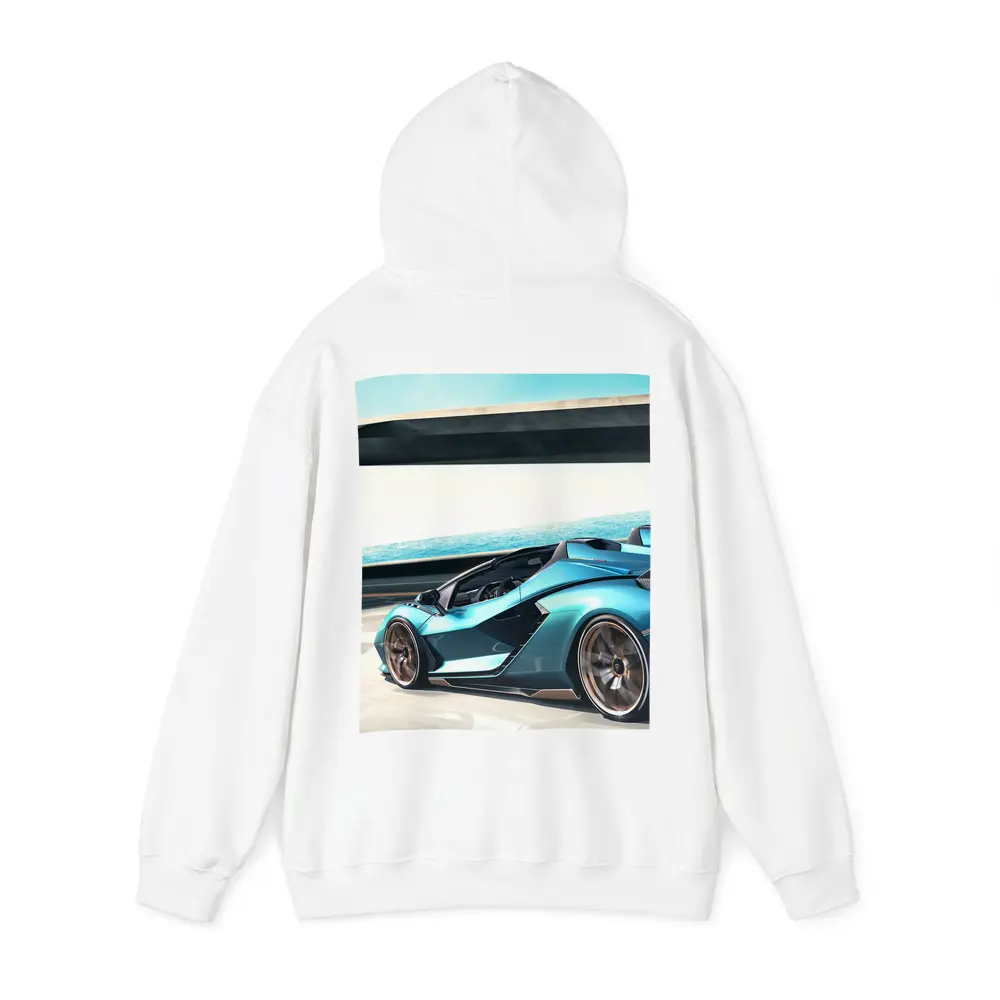 Lamborghini Sian Blue Supercar Coastal Road – Hoodies