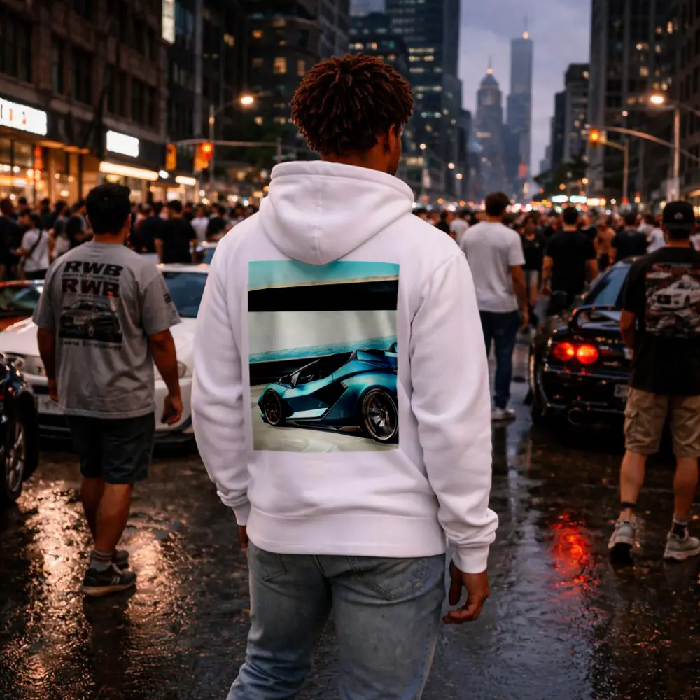 Lamborghini Sian Blue Supercar Coastal Road – Hoodies