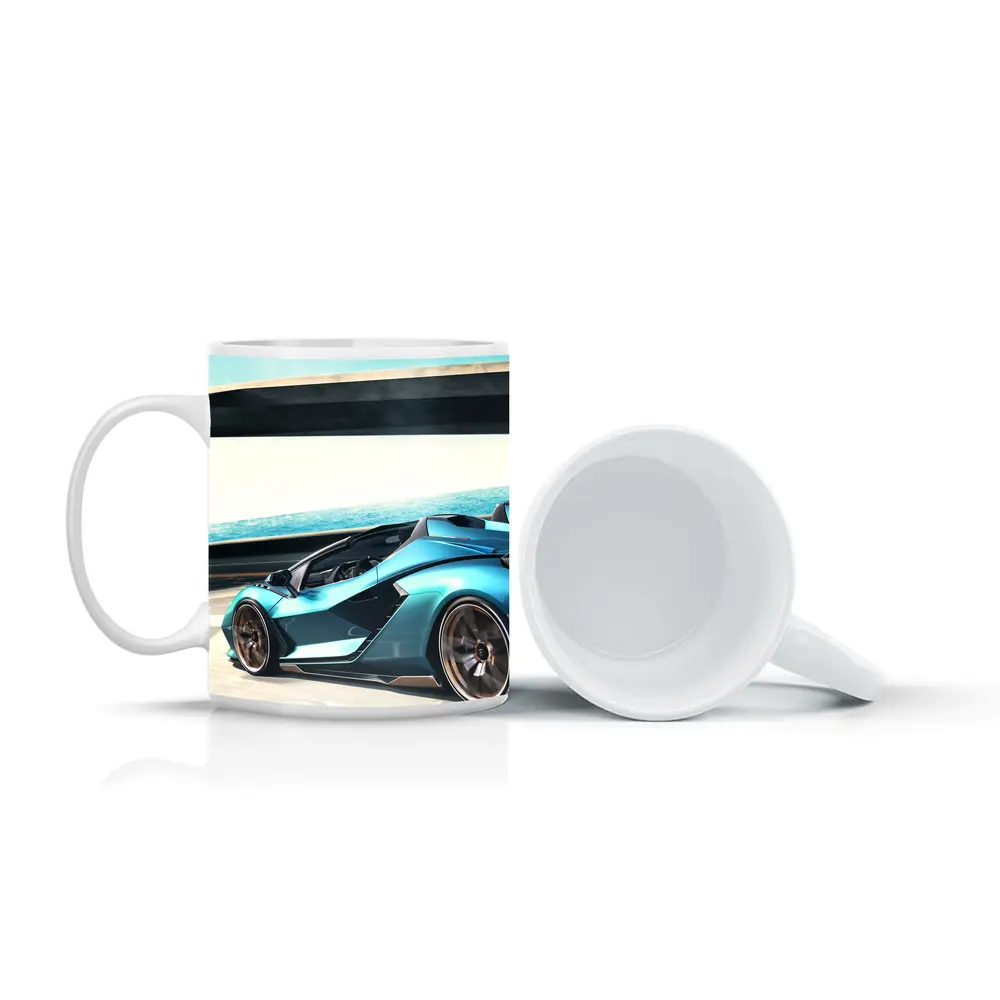 Lamborghini Sian Blue Supercar Coastal Road – Mugs