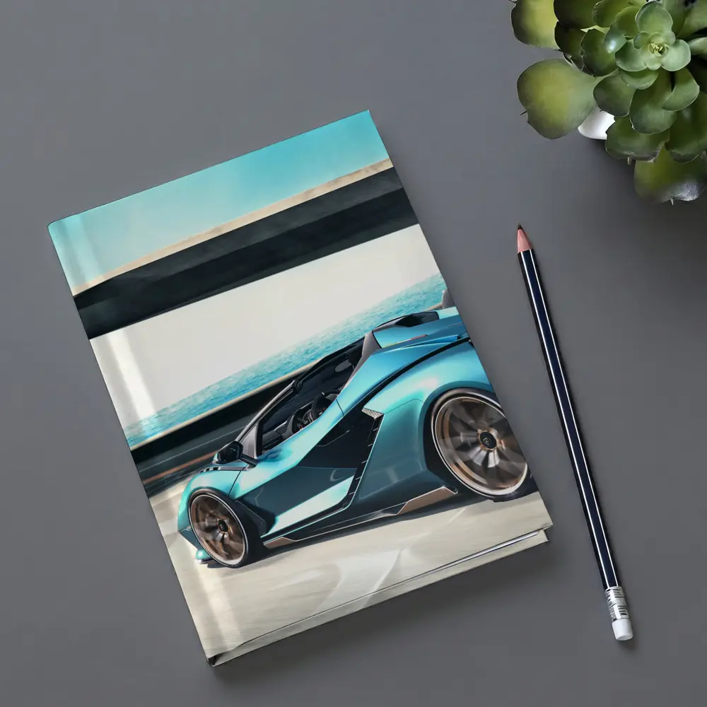 Lamborghini Sian Blue Supercar Coastal Road – Notebooks