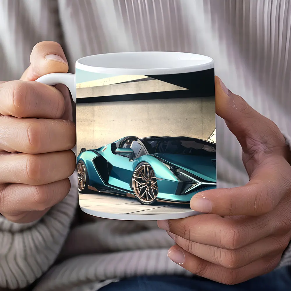 Lamborghini Sian Roadster Teal Concrete Setting – Mugs
