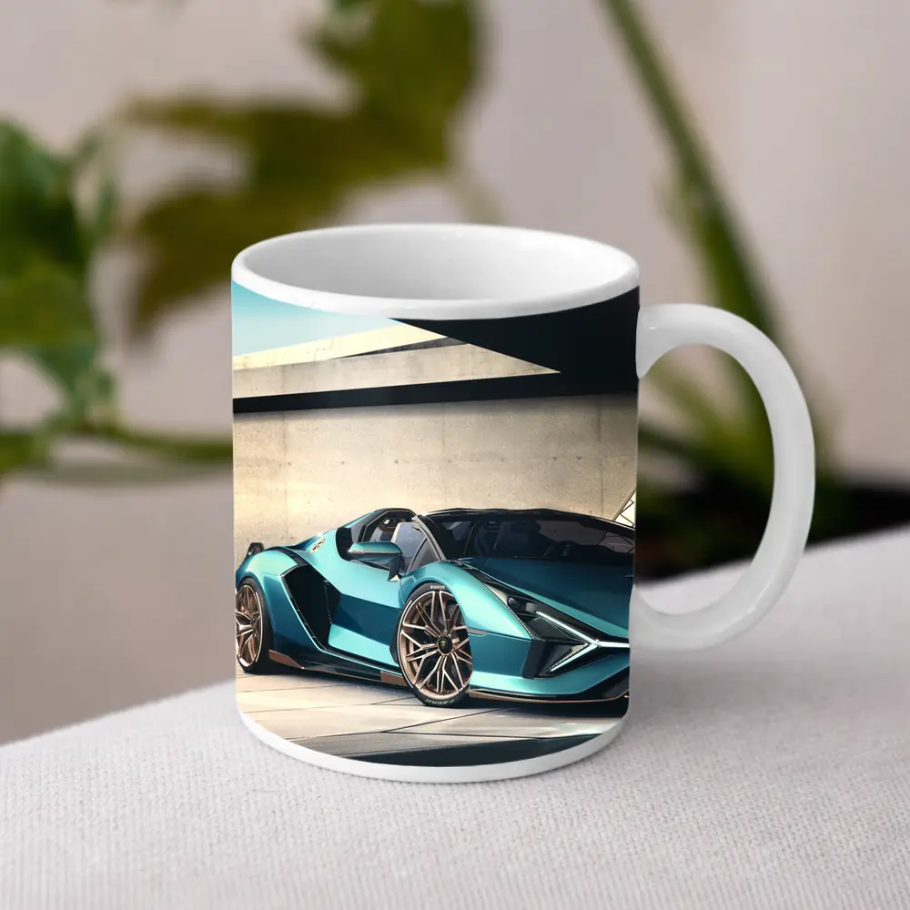 Lamborghini Sian Roadster Teal Concrete Setting – Mugs