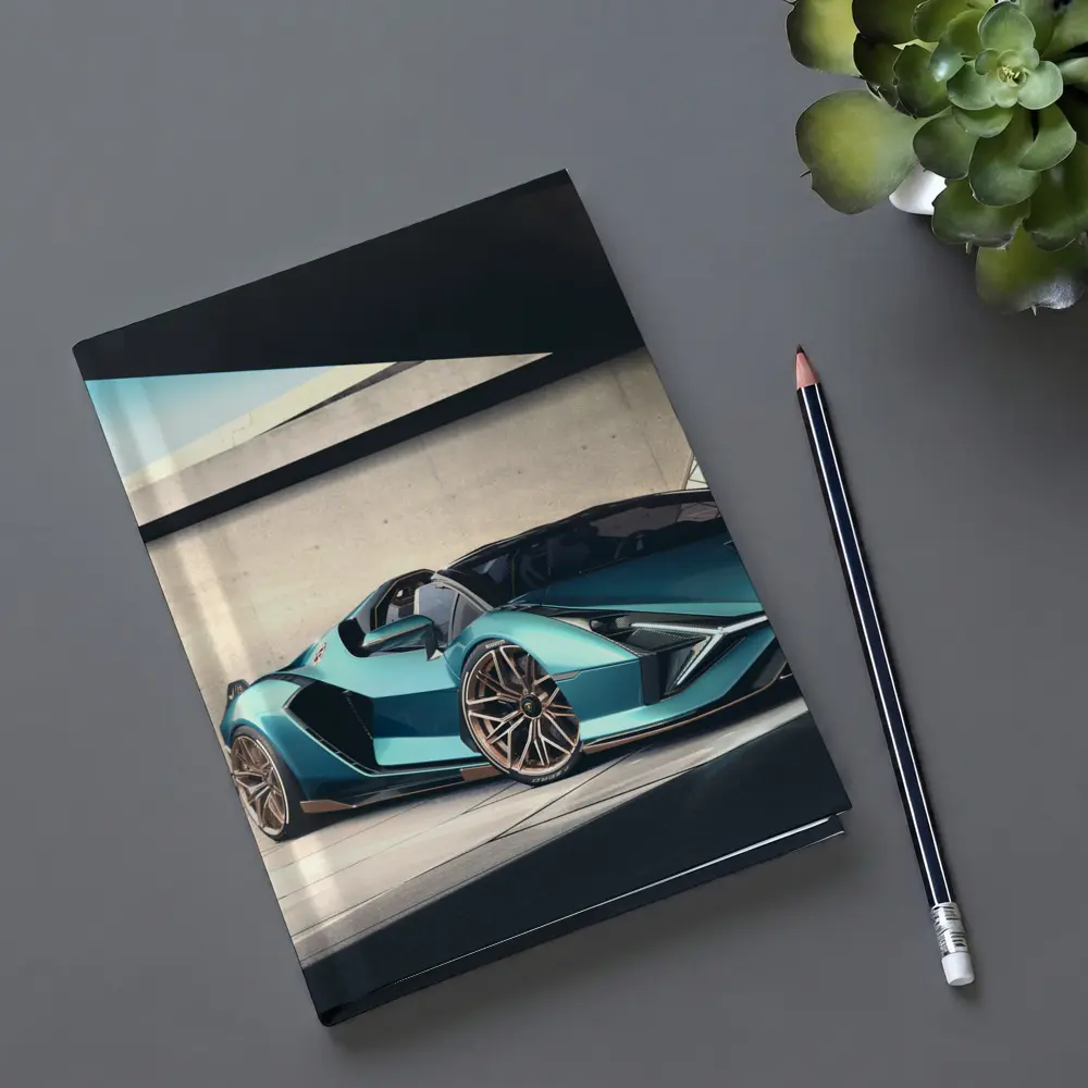 Lamborghini Sian Roadster Teal Concrete Setting – Notebooks
