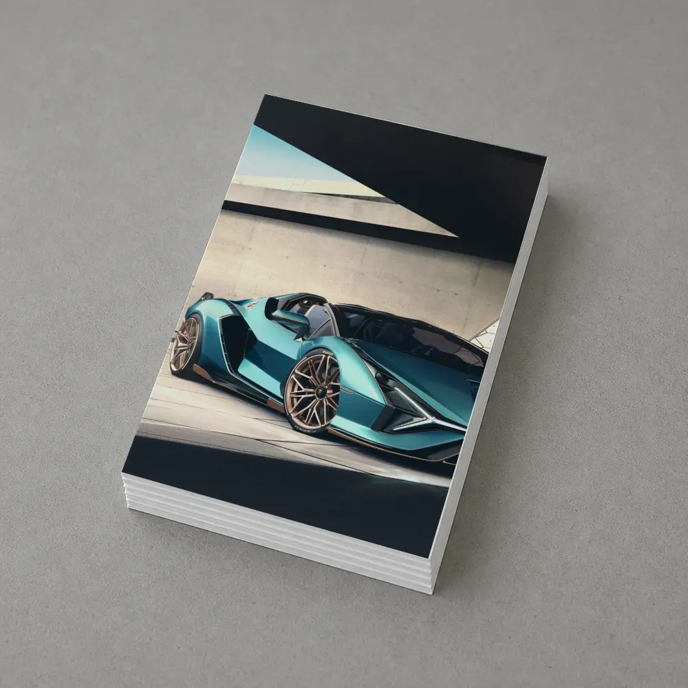 Lamborghini Sian Roadster Teal Concrete Setting – Postcards