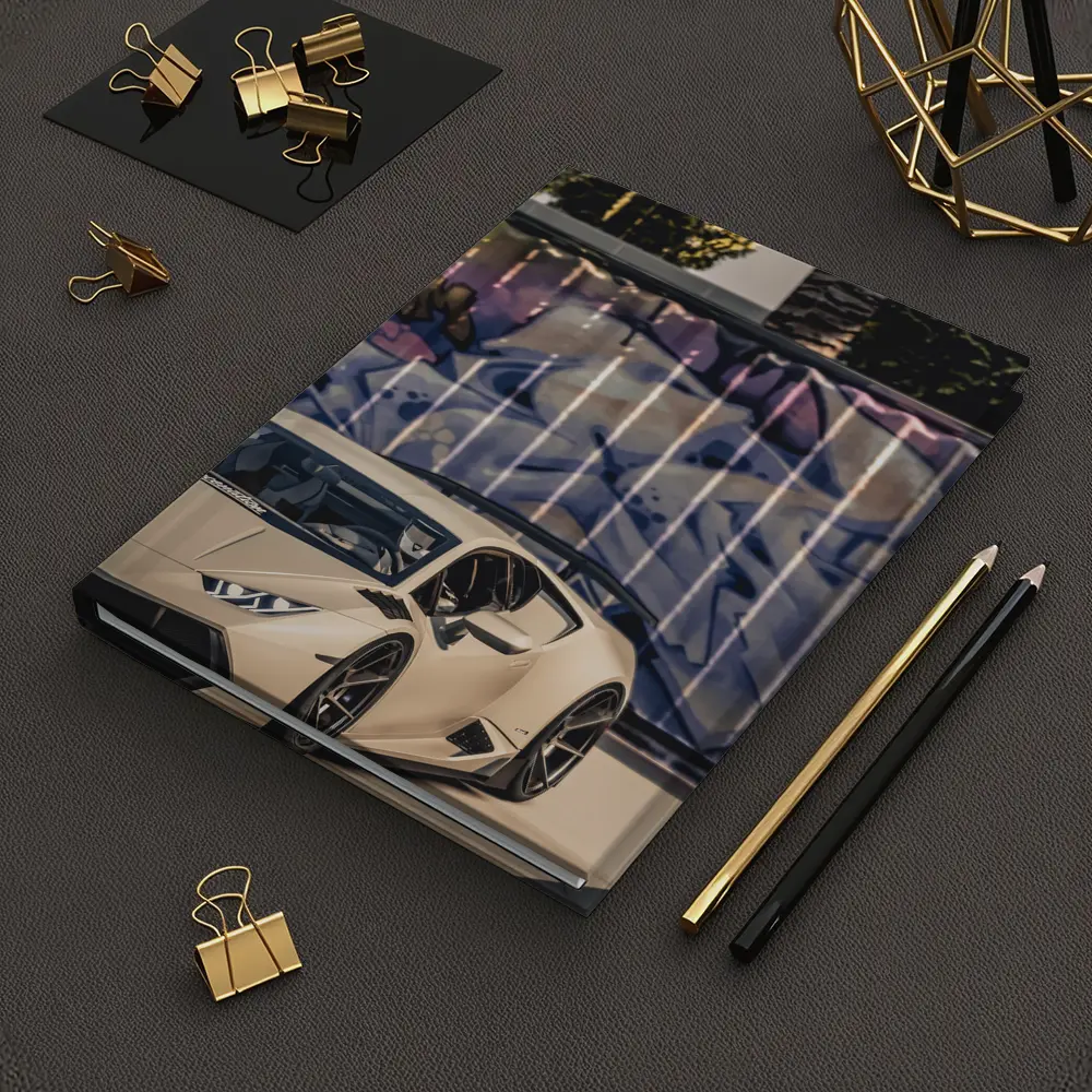 Lamborghini Huracan Beige Graffiti Wall Background – Notebooks