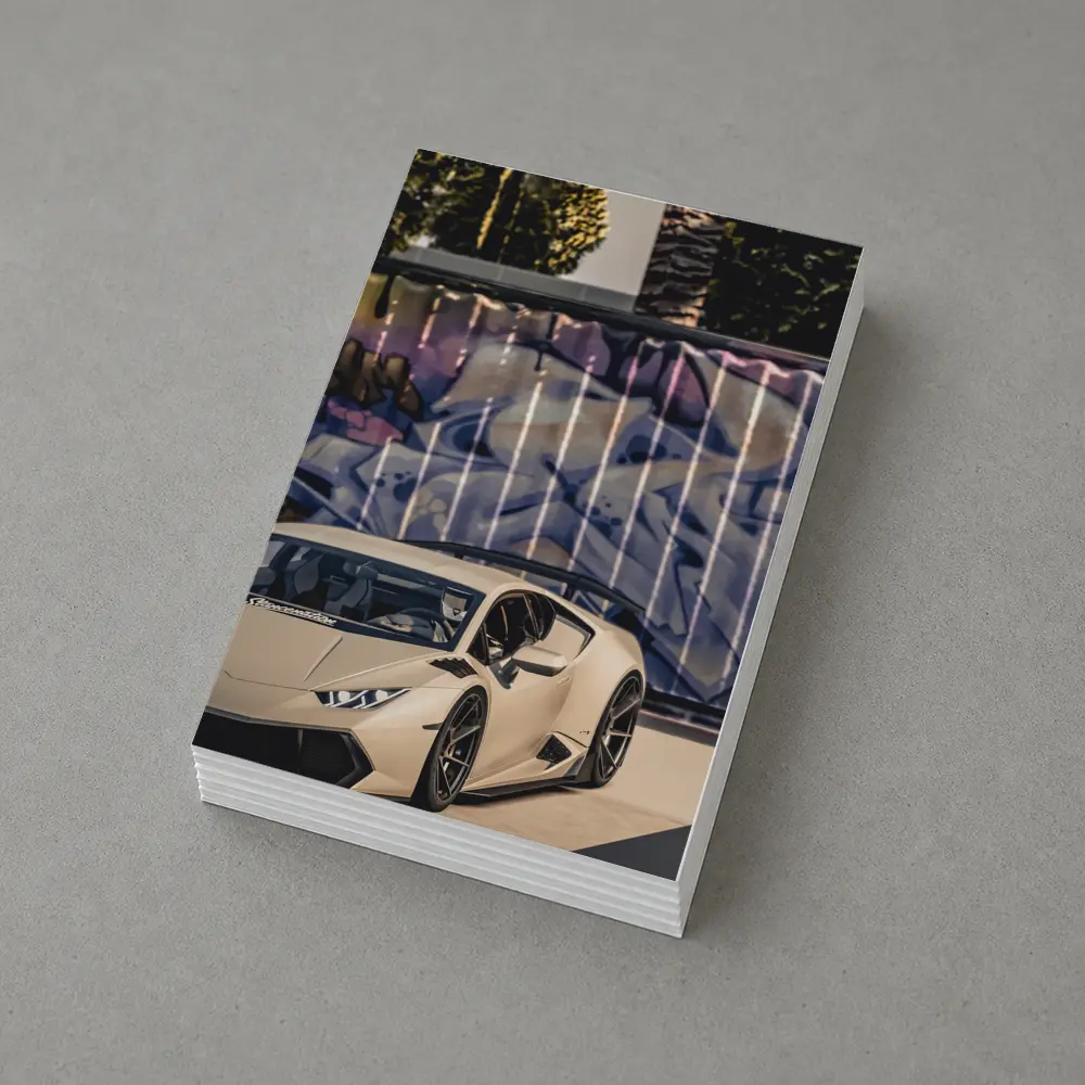 Lamborghini Huracan Beige Graffiti Wall Background – Postcards